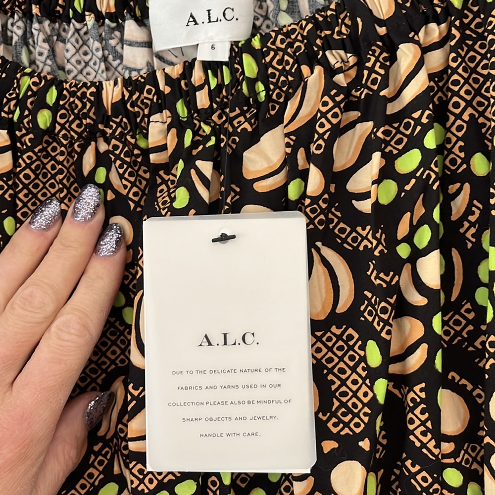 ALC NWT Stunning Off Shoulder Print Dress Size US‎ 6 - Picture 7 of 9